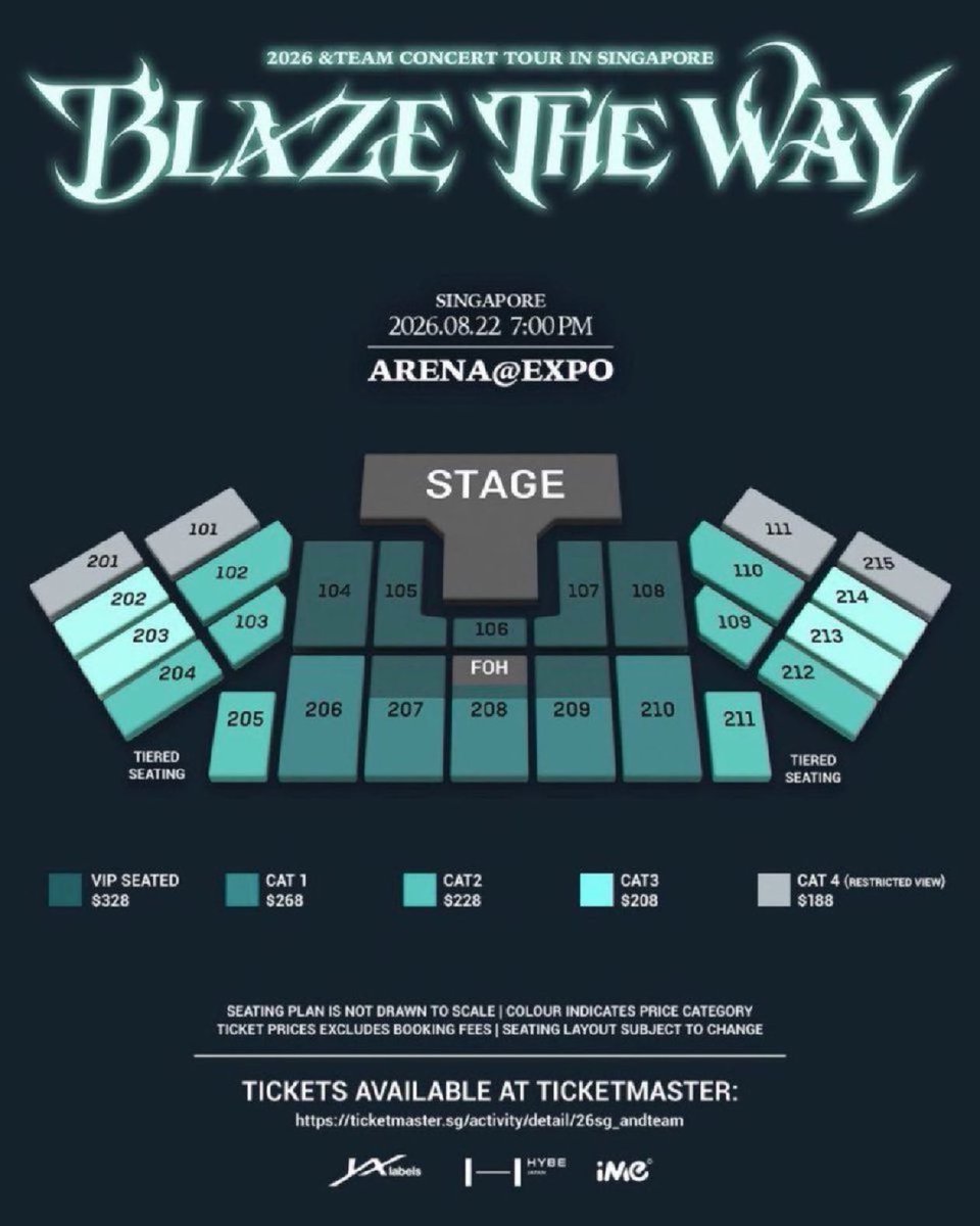 EngTheos's tweet photo. [WTS] 🇸🇬

2026 &amp;TEAM CONCERT TOUR ‘BLAZE THE WAY’ IN SINGAPORE

🎫 2× VIP Seated (Section 106)
✨ Seated together
🌍 Interfans welcome

📩 DM to buy

#andTEAM
#ASIATOUR_BLAZETHEWAY
#BLAZETHEWAY_SINGAPORE https://t.co/X8tY9qXyYU