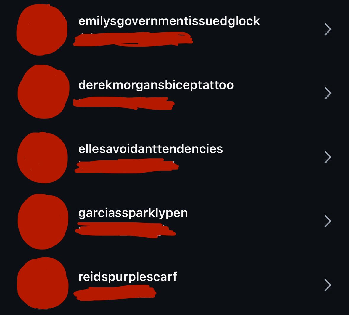 sesbianlexa's tweet photo. i made a gc with a couple of irls who watch criminal minds and we have some really nice nicknames going on https://t.co/Lnbxxq7e4M