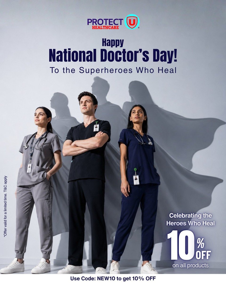 ProtectU_24's tweet photo. Today, we celebrate the dedication, compassion, and resilience of every doctor who works tirelessly to heal, comfort and save lives.

Shop now: https://t.co/Rm3xseukJW

#HappyDoctorsDay #ProtectU #MedicalScrubs #HealthcareHeroes #DoctorsDay

[doctor scrubs] [healthcare apparel] https://t.co/WwUkViUCUG