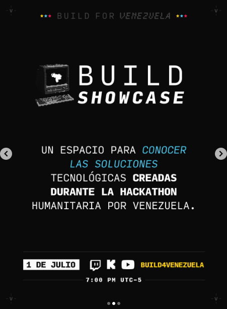 gabrululu's tweet photo. Lo que empezó como una idea de fin de semana se convirtió en un movimiento regional 🌎⚙️

Llegó el momento de consolidar esfuerzos en #Build4Venezuela 🇻🇪
Este miércoles 1 de julio será el cierre oficial y sesión de pitches, un espacio para conocer las historias y la arquitectura detrás de cada solución construida 🫂

📌 ¿Qué se viene ahora?
- Cierre de proyectos: Se viene el cierre formal para enfocar los esfuerzos de despliegue
- Evitar duplicidad: Es momento de mirar, conectar repositorios y fortalecer los equipos en servicio de quienes más lo necesitan hoy
- Impacto global: Cerca de 1,000 personas demostrando que la tecnología es también una  expresión de solidaridad

Esto apenas comienza. No te pierdas ningún detalle del Demo Day y sigue los canales oficiales de B4V: 
🔗 X: @Build4Venezuela 
🔗 LinkedIn: https://t.co/BsqS2FMrYx
🔗 Instagram: https://t.co/tc9L5scprh
🔗 TikTok: https://t.co/k1BWca6uVS
