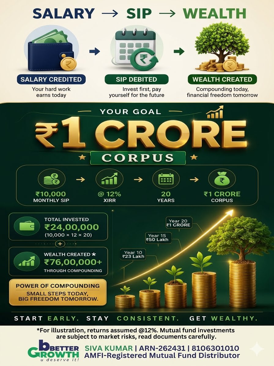 bbettergrowth's tweet photo. Salary In. SIP On. 

Your salary comes once a month. Your wealth can grow every day.

Start your SIP with bBETTER GROWTH on salary day and invest consistently for your future.

#SIP #MutualFunds #bBETTERGROWTH https://t.co/YxHUzKA3sG