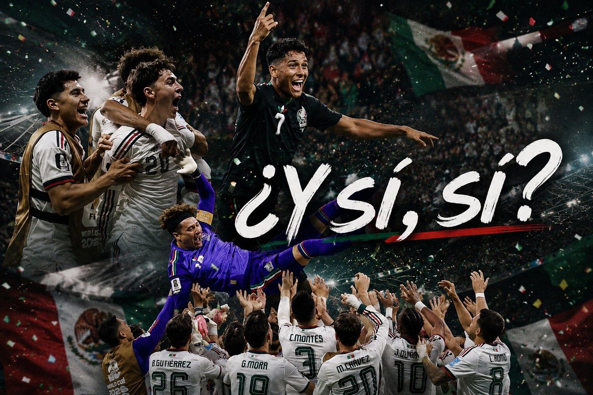 futbolmx_chido's tweet photo. スタジアムに響き渡った “¿Y si, sí?” 🇲🇽

メキシコで流行語となっているフレーズで、意味は「ワンチャンある！？」。

2026年はここまで無敗のメキシコ代表。

自国開催だった1986年大会以来のベスト8、そしてその先へ。
多くのメキシコ国民が、その”ワンチャン”に期待しています！

#メキシコ #YSiSí https://t.co/W9arJjh8tT