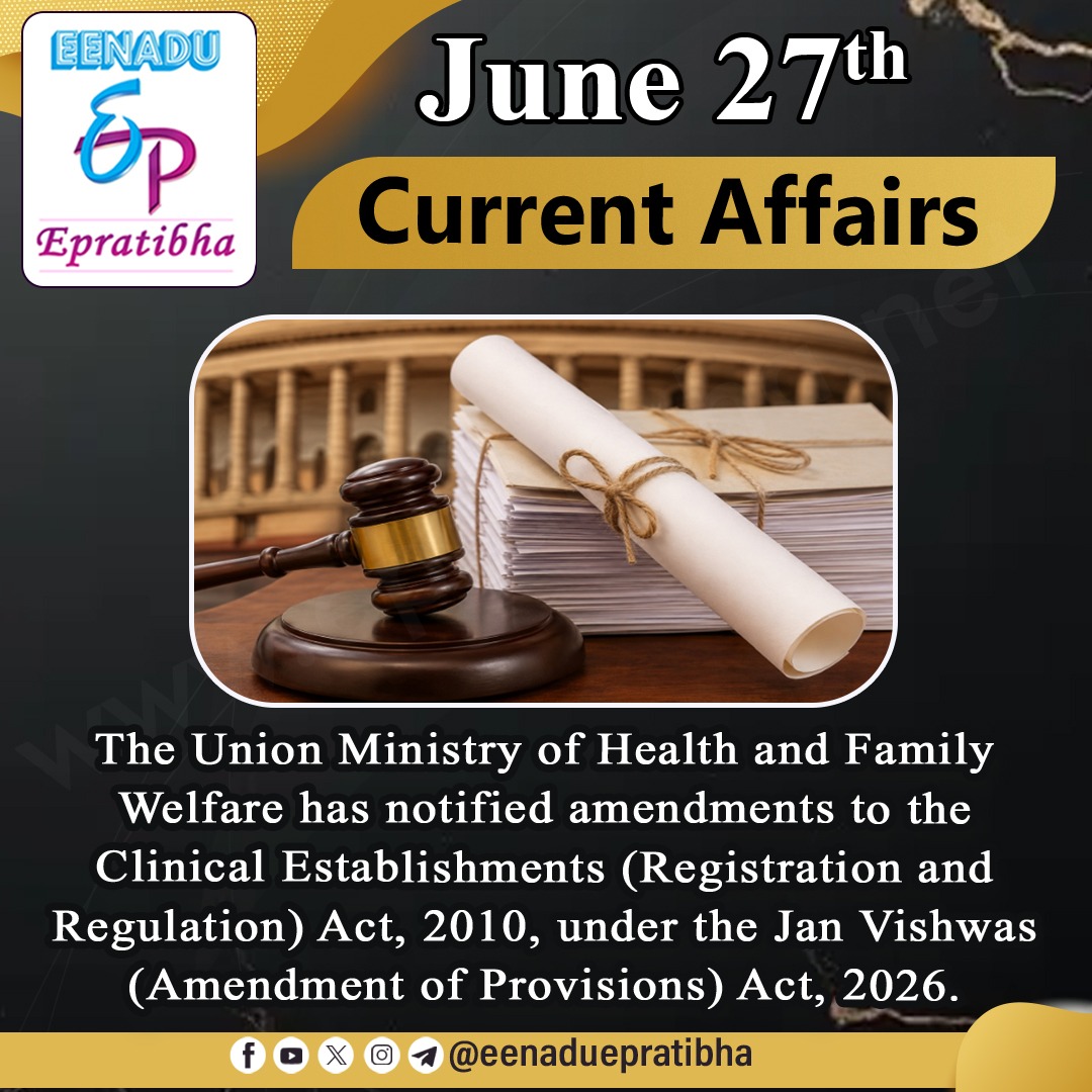eenaduepratibha's tweet photo. June 27th Current Affairs
visit: https://t.co/E16nW9UMrG #ungeneralassembly #indianairforce #airsuvidha2.0 #centralgovernmentjobs #appsc #upsc #tspsc #police #ssc #eenadu #epratibha https://t.co/aRXC9Jznm8