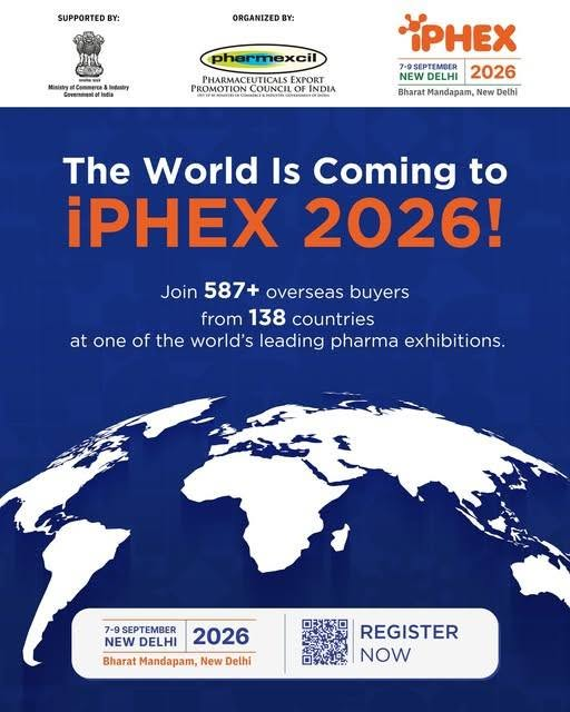 Pharmexcil's tweet photo. The world is coming to iPHEX 2026.​
Join 587+ overseas buyers from 138 countries and connect with a global network of pharma professionals under one roof. From sourcing to partnerships, this is where international business takes shape.​ 7–9 September 2026 | Bharat Mandapam, New Delhi​
Registrations are now open. Don’t miss out.
Click here to https://t.co/KnwGdDmfUR