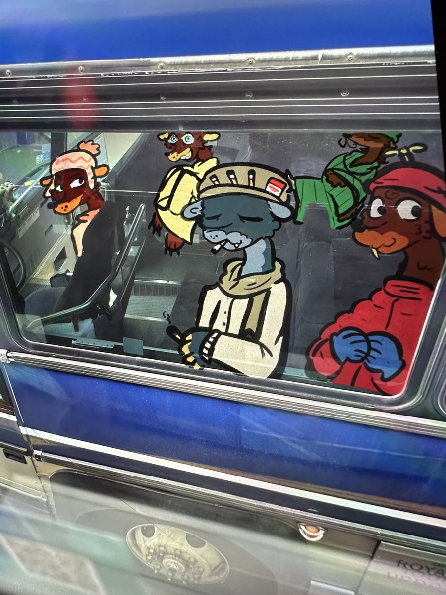 weaselNERD's tweet photo. Hello, I’ve Currently been traveling and I was just in juneau, Alaska!! The bus next to me was going to whale watching so I just drew The Toon patrol about to go whale watching! https://t.co/kpM8iRICEj