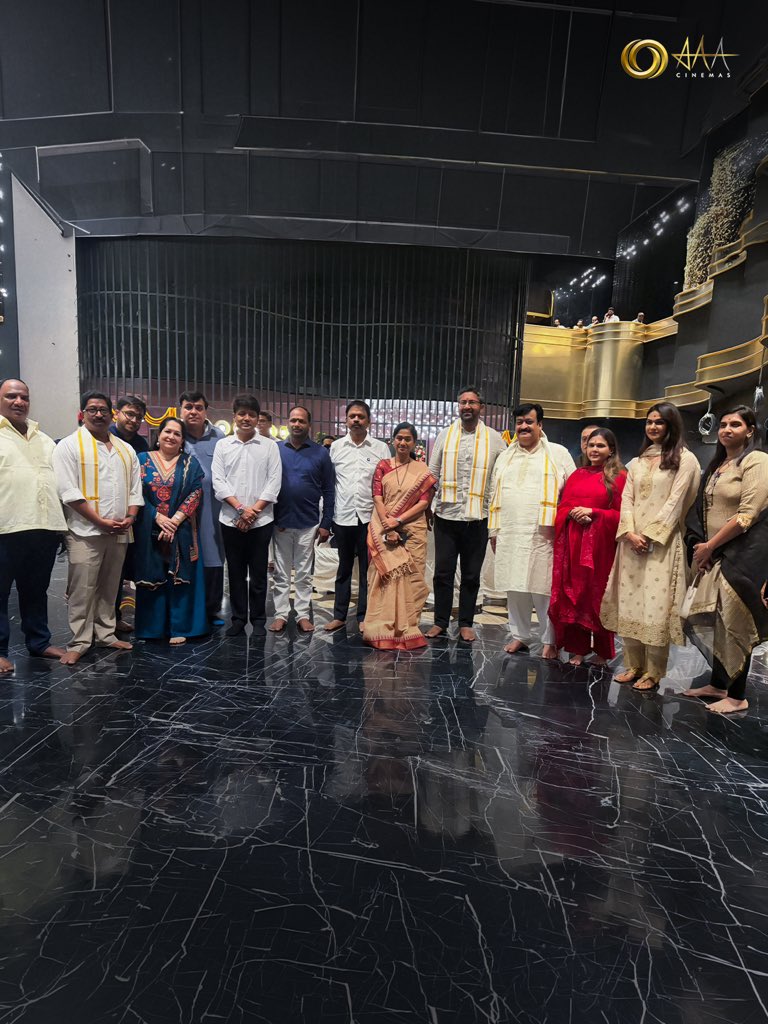 aaacinemasoffl's tweet photo. The auspicious beginning of a grand
cinematic journey in Vizag. ✨

We were honoured by the presence of the Narang Family, Allu Sneha Reddy Garu, MP Shree Bharat Garu, Bharat Bhushan Garu - Chairman of APSFTVTDC, Sunil Saraf Garu, Palasa MLA Smt. Gouthu Sireesha Garu and Smt. Shyamala Deepika Garu at the Pooja Ceremony of Asian Allu Arjun Cinemas, Vizag. 🙏✨
#AAACinemasVizag #ComingSoon #ldhiManaBrand