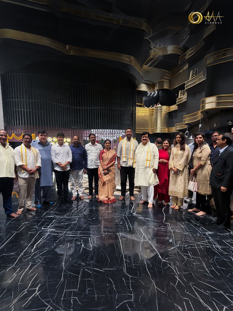 aaacinemasoffl's tweet photo. The auspicious beginning of a grand
cinematic journey in Vizag. ✨

We were honoured by the presence of the Narang Family, Allu Sneha Reddy Garu, MP Shree Bharat Garu, Bharat Bhushan Garu - Chairman of APSFTVTDC, Sunil Saraf Garu, Palasa MLA Smt. Gouthu Sireesha Garu and Smt. Shyamala Deepika Garu at the Pooja Ceremony of Asian Allu Arjun Cinemas, Vizag. 🙏✨
#AAACinemasVizag #ComingSoon #ldhiManaBrand