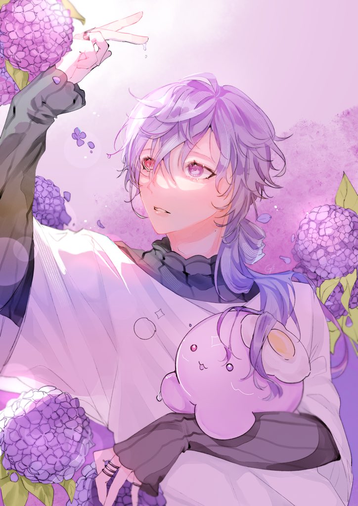 G_g_blu's tweet photo. #VioletAtelier #UkiThumb 

Hydrangea and summer dew💜

(其實只是很想畫stargazer長頭髮w https://t.co/hSeBbsIj4L
