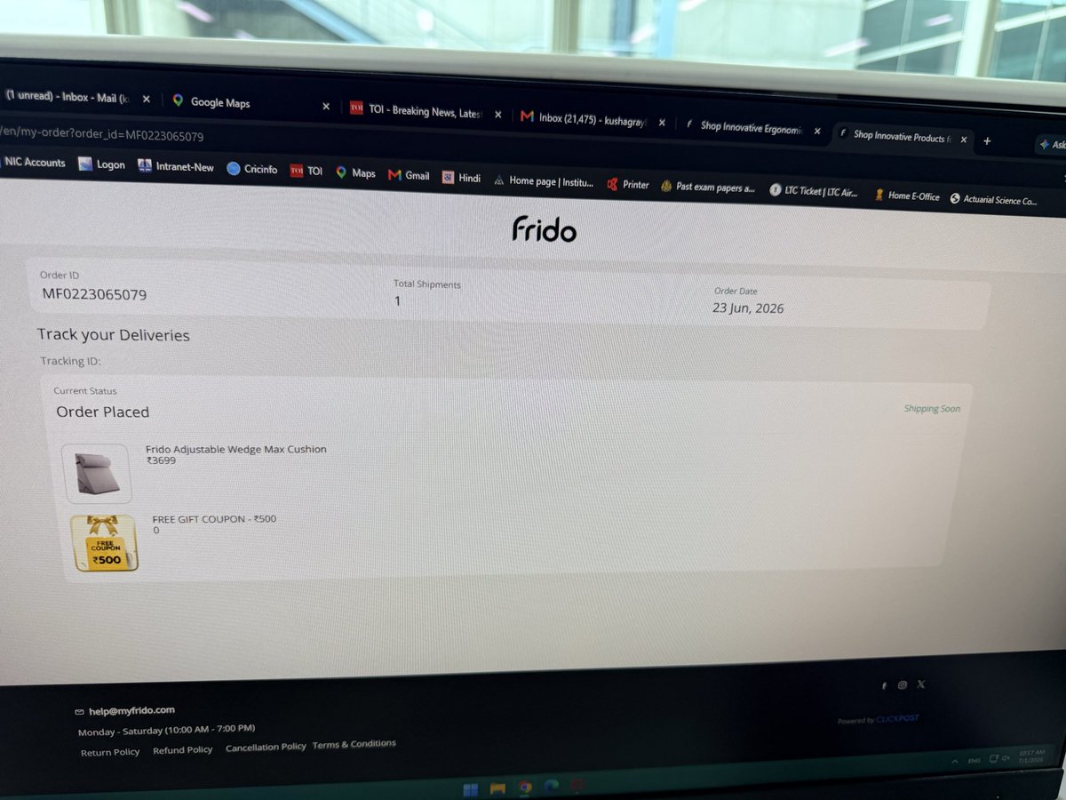 Y2Kush's tweet photo. @myfrido order plqced on 23 Jun
 even after 8 days the order status shows shipping soon. Is this acceptable? If the new item is not in stock then you should not be taking orders. I request for refund at the earliest as I am not sure when will the product be delivered. https://t.co/3eWU6c9H5Q