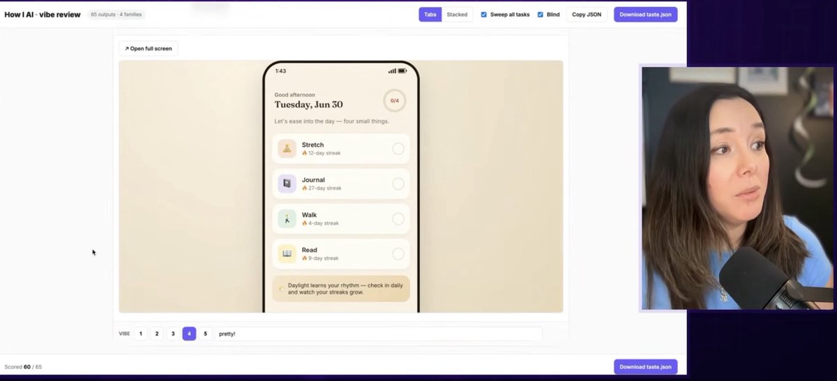clairevo's tweet photo. This one was very fun. I tested Sonnet 5 and four other models against 62 one shot prototypes across saas, mobile, etc.

Then I hand scored them and compared my judgement to the LLM’s 

(I have better taste)

all on YT: https://t.co/UZx3n2AbKT https://t.co/BsVlCRinft