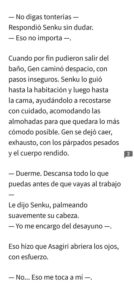 ItoFuyo's tweet photo. Day 2 - Partners Café
Capturas del capítulo 38, donde Senku cuida y acompaña a Gen durante las náuseas de madrugada. Y del capítulo 39, donde Senku se asegura de cumplir sus antojos de algo dulce.

#sengen #mpreg https://t.co/NV6oAmb8fW
