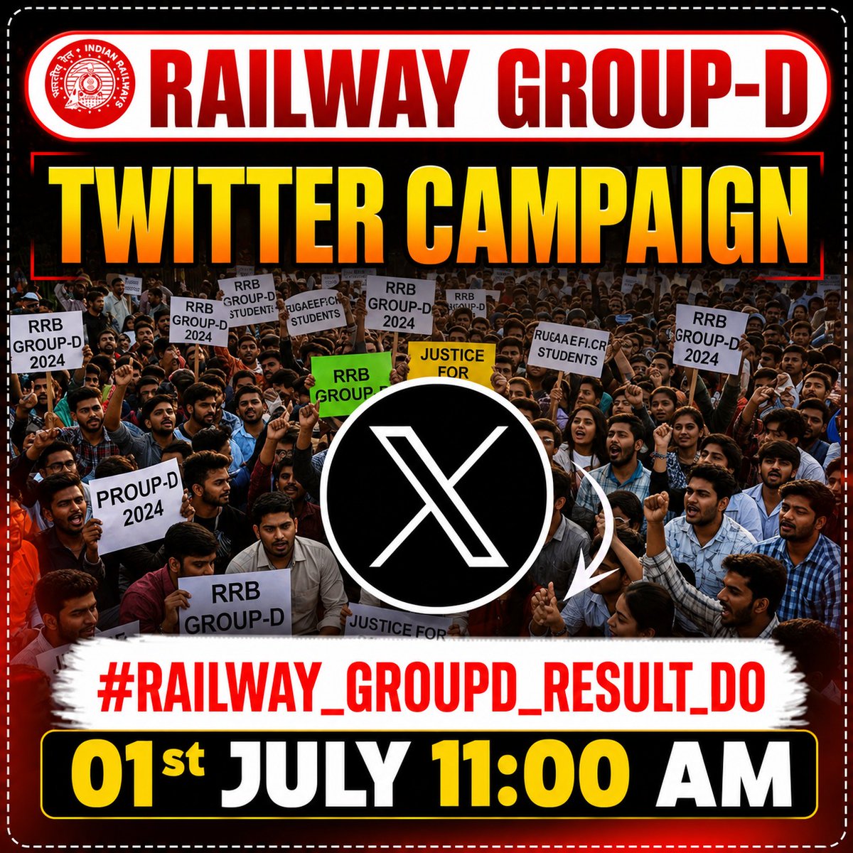 BittuKu40354910's tweet photo. Request to the Railway Administration:
RRB Group D result be released immediately,
Official recruitment timeline be declared,  
DV, medical, and joining dates be clearly specified

 #railway_groupd_result_do 
@AshwiniVaishnaw
 
@RailMinIndia https://t.co/fc0YmaeJ4h