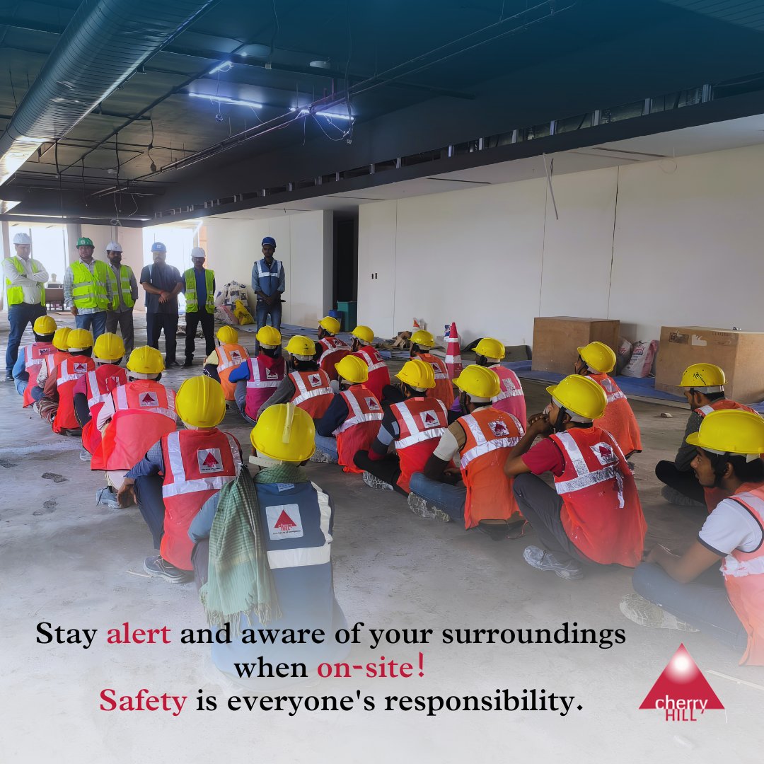 CherryHillDelhi's tweet photo. Stay alert and aware of your surroundings when on-site! Safety is everyone's responsibility.
#CherryHillInteriors #SiteSafetyFirst #SafetyAwareness #ConstructionSafety #InteriorDesign #WorkplaceCultur #OnSiteSafety #SafetyMatters #WorkplaceSafety https://t.co/CaBYsIG7aN