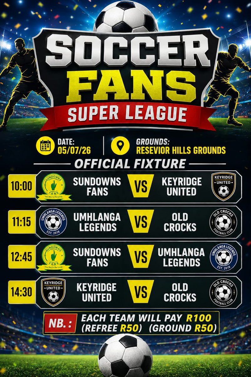 dbnbranch's tweet photo. Masandawana, here are our upcoming Super League fixtures for this weekend. Those in &amp; around Durban are welcome to come and support us.

Let the Yellow Movement continue.👆🏻💛 https://t.co/WdNVasgy7L