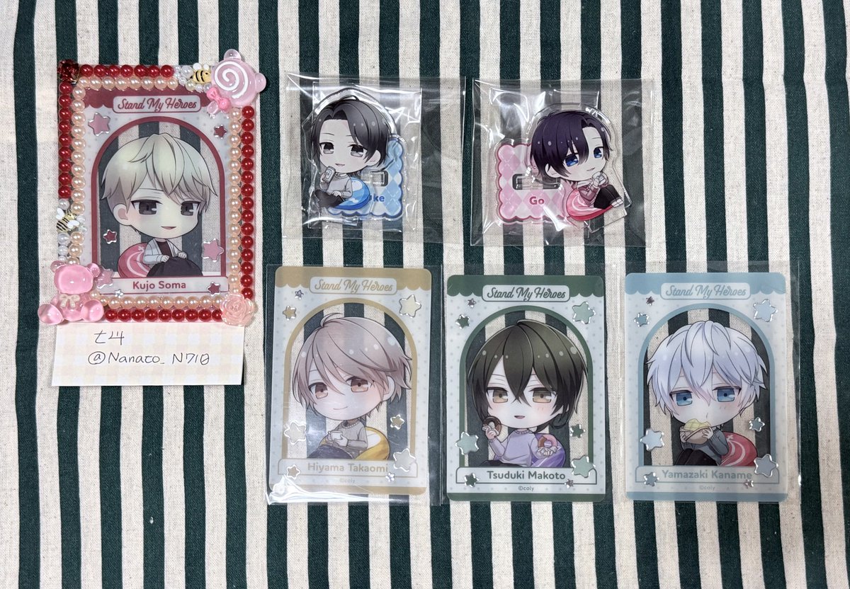 Nanato_N710's tweet photo. 譲渡 スタンドマイヒーローズ スタマイ おうちでーと アクリルスタンド アクスタ クリアカード クリカ

譲⌇関/宮瀬/桧山/*誠/カナメ
求⌇定価＋送料

୨୧郵送希望です。
୨୧お支払いはPayPayまたは銀行振込に対応しています。
୨୧*を含む方を優先いたします。
୨୧希望数集まりましたため、交換は探していません。

よろしくお願いします。