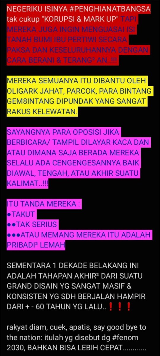 dharmarymk's tweet photo. @DokterTifa #faaktaaa :

"WAKTU YG TERTUNDA"

Saatnya kan tiba juga kan... MOLAI SAAT INI ; YA'NI STATEMENT IBU @DOKTERTIFA, INI ADLH TONGGAK WAKTU UTK RAKYAT BERSATU

SCARA SERIUS &amp; UTK MENCIPTAKAN BADAI YG AKAN MENGGILAS GENK #MULYON CS, MUSUH RAKYAT INDONESIA YG PALING BENGIS &amp; KEJAM 🆘️ https://t.co/syd7tYF3b5