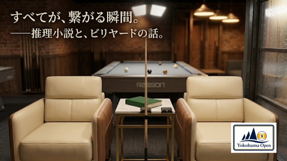 YokohamaOpen's tweet photo. 推理小説を読み終えた、あの感覚。 散らばっていた情報が、一つの像を結ぶ。 
世界の輪郭が、一気に鮮明になる。 

——あれと同じ瞬間が、ビリヤードにもある。 

#ビリヤード #横浜 #ヨコビリ https://t.co/PkDZ8Uf13t