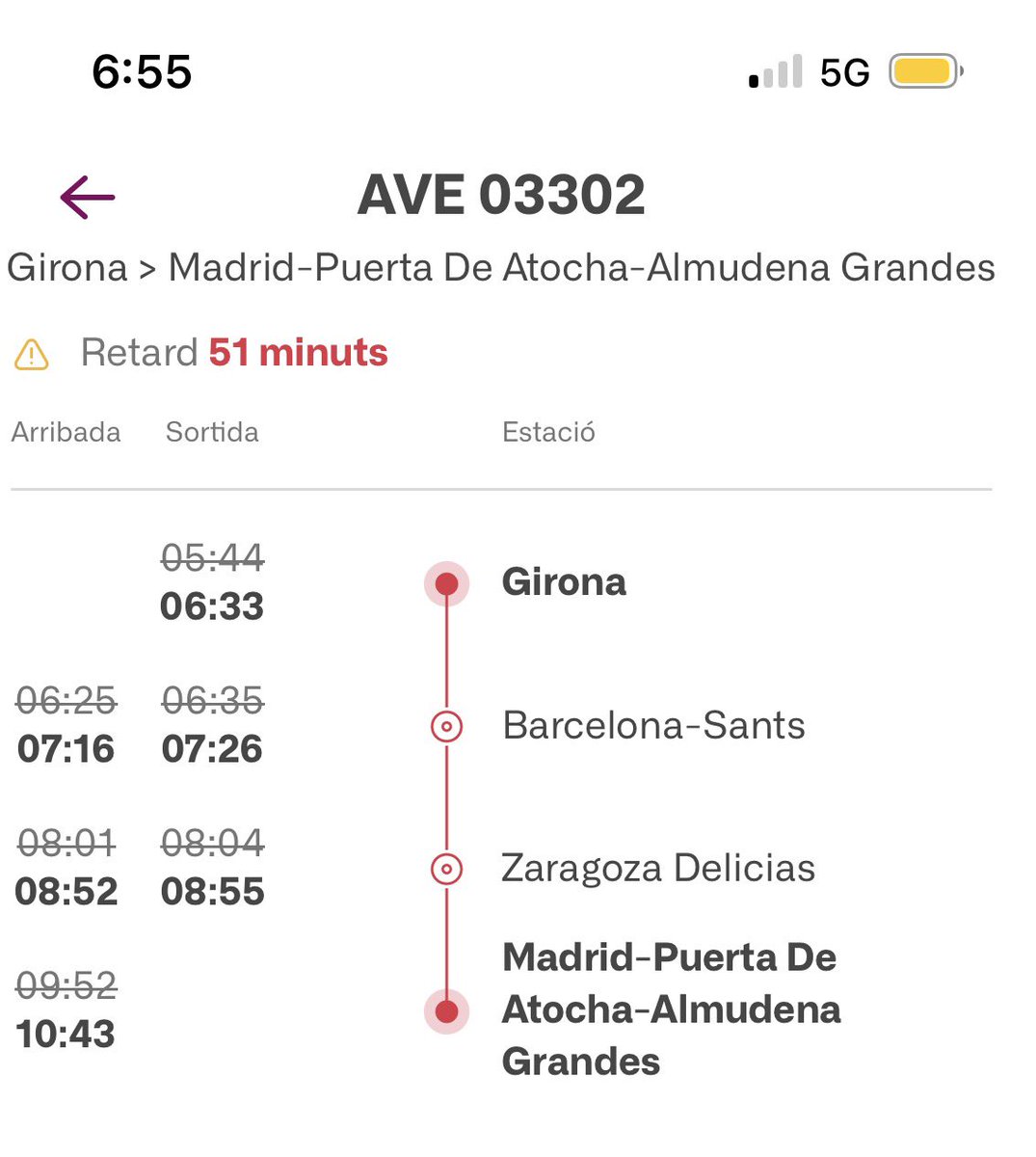 renferetard's tweet photo. ¿Que ha pasado con este tren esta mañana?

¿Por otro lado, tenemos en la linea Figueres-Girona-Barcelona algun tramo de limitacion de velocidad?
@Renfe @Inforenfe 

@llsalellasvilar @vadorverges @joanbague @usuarisavant @ACNgirona @3CatInfo @jasantano @oscar_puente_ @Transxte https://t.co/FPjAPQXYsl