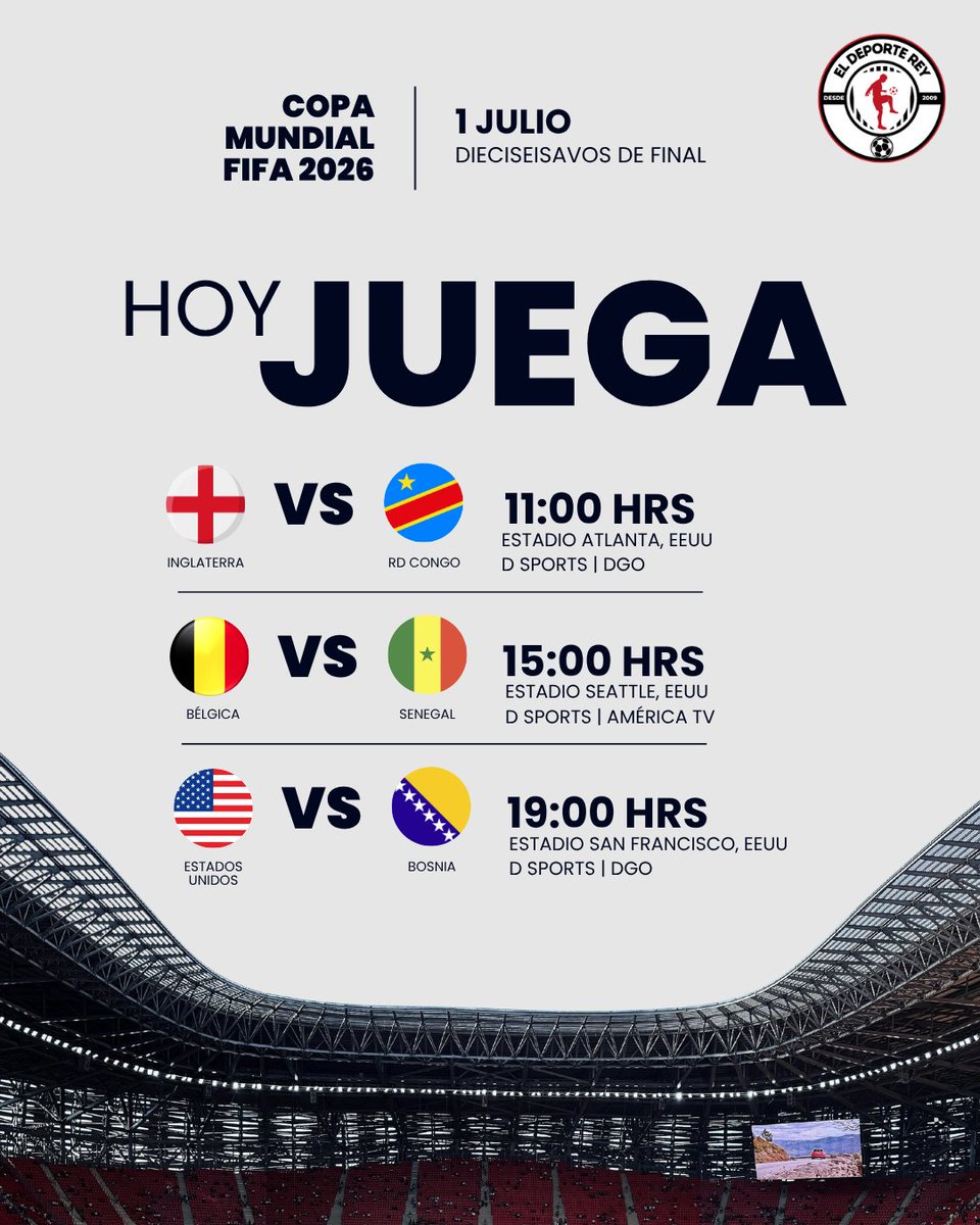 eldeportereyweb's tweet photo. 𝗔𝗴𝗲𝗻𝗱𝗮 𝗱𝗲 𝗳ú𝘁𝗯𝗼𝗹 | 𝗠𝗶é𝗿𝗰𝗼𝗹𝗲𝘀 ⚽️
No se detiene el Mundial 2026: continúan los dieciseisavos de final y se conocerán más selecciones clasificadas a los octavos. El camino hacia la gloria sigue acortándose. 🌎🏆🔥

#FIFAWorldCup #Mundial2026 https://t.co/5W4QaZHx1m