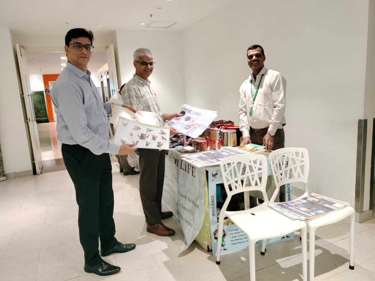 BnhsEnvis's tweet photo. 🐦 BNHS–EIACP Centre and CMD Team organized exhibition stalls at L&T Power, Powai, Mumbai, on 29 June 2026. 257 visitors learned about avian ecology, received Buceros newsletters, and explored Birdle app.
#BNHS #EIACP #BirdConservation #Birdle #EnvironmentalAwareness #Mumbai https://t.co/S1W1DZ3uP7