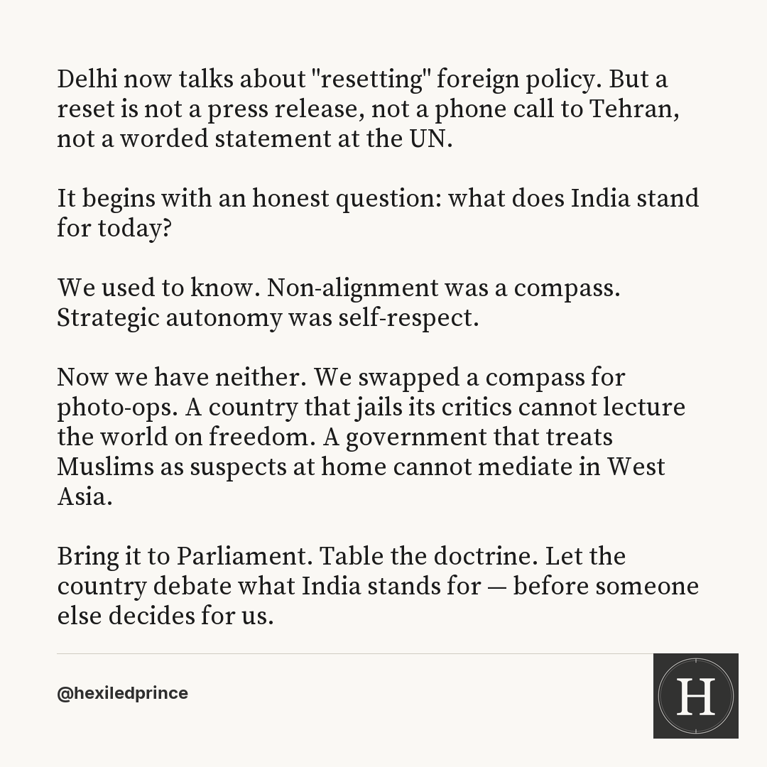 hexiledprince's tweet photo. This government traded genuine strategic autonomy for performative alignment. Undoing that requires intellectual honesty about where we've ended up, not just rhetoric about reset. https://t.co/QYzx3jJfvz