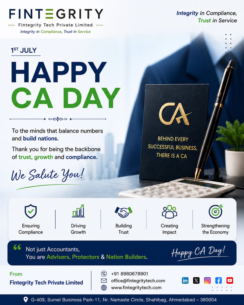 ThePsolanki's tweet photo. Happy #CA day to all chartered accountants https://t.co/azPZ718J2i