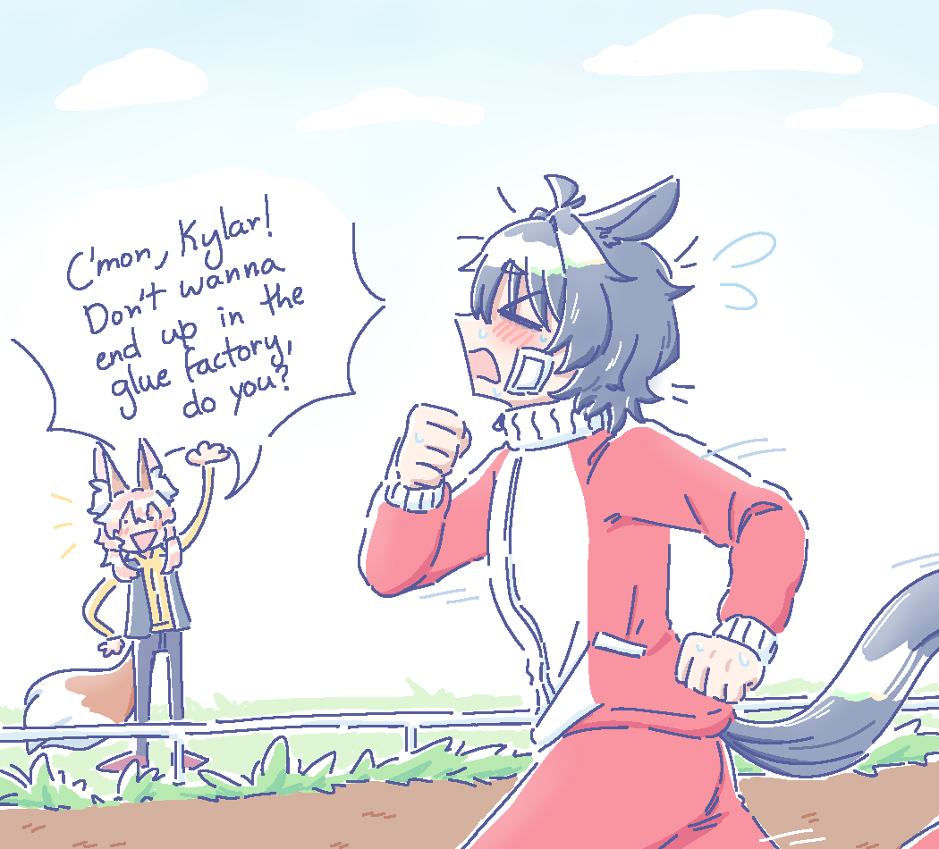 nippynippleton's tweet photo. i drew sum umas for funsies b4. what if we make money by forcing de LIs to race? 🏇🏇🏇🏇 https://t.co/xX8zOVUuIG