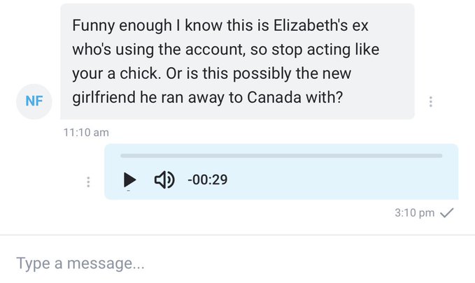 E V I E 🍒 - Well this is certainly a new one 😂 I am definitely a chick, no idea who Elizabeth is and I haven’t run away to Canada? It’s possible there’s another Evie Jones that exists! https://t.co/bFTsbZints