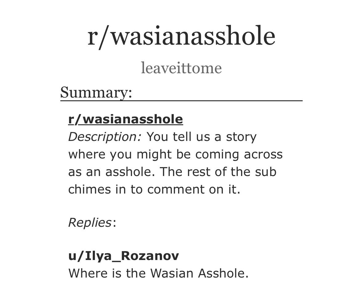 leaveit_tome's tweet photo. r/wasianasshole

ao3 link - https://t.co/7FhKzzCPJd https://t.co/YY7QHqaqug