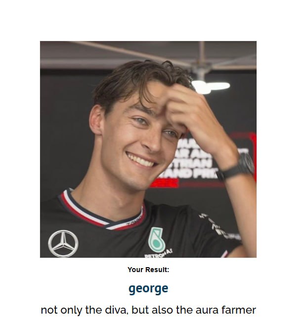 LonelyHackerman's tweet photo. so yeah, quiz about who's your f1 driver, have fun guys 🩵
https://t.co/CicHVQhpvx https://t.co/7dSo8Ft8b7