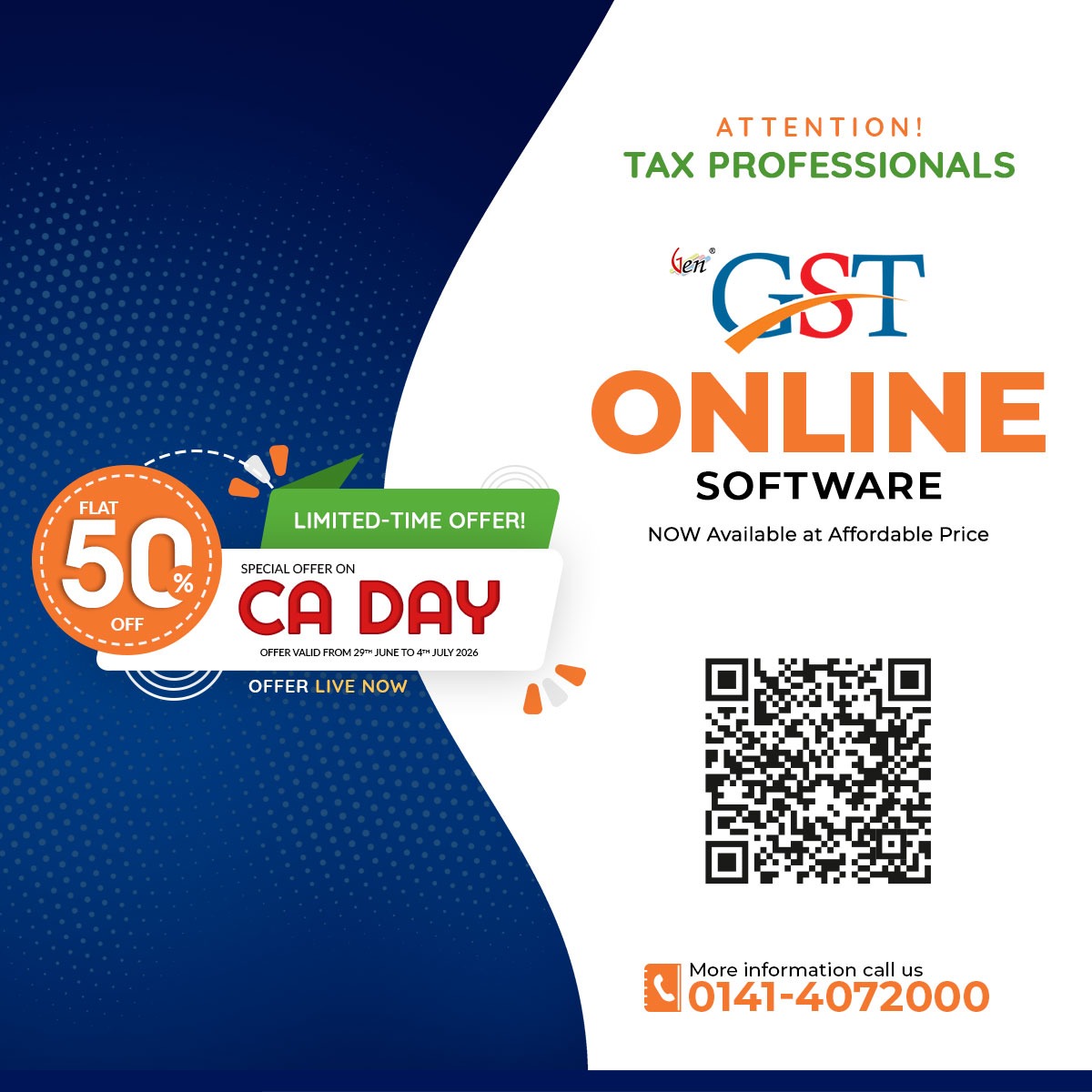 SagInfoTech's tweet photo. Celebrate CA Day with an Exclusive Offer!

Get Flat 50% OFF on GST Online Software and simplify your GST filing, invoicing, and tax management. 

Get Demo: https://t.co/LobcsQjifG

#CADay #GSTSoftware #GSTOnline #TaxProfessionals #CharteredAccountant #AccountingSoftware #GST https://t.co/zuvplw4wdX