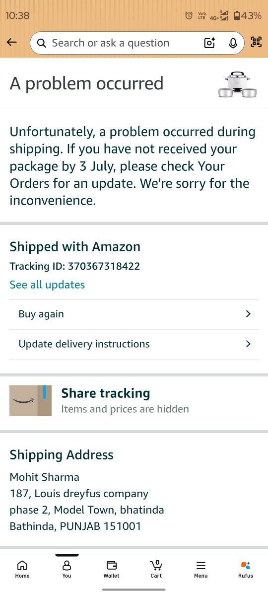 mkrocks612's tweet photo. Till now my order is didn't receive yet https://t.co/uxsHCKsfNC