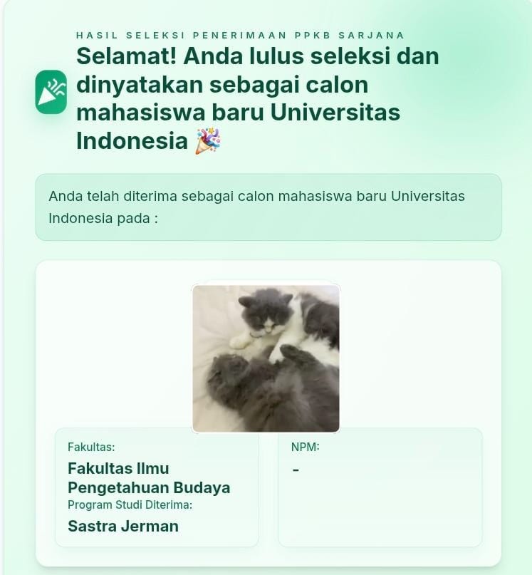 FloweryYuki's tweet photo. Duhh seneng bgt bisa keterima di ui jalur ppkb. Tapi, npm untuk ppkb memang belum keluar ya??? #Universitasindonesia #ppkb https://t.co/7d3FuNl7E7