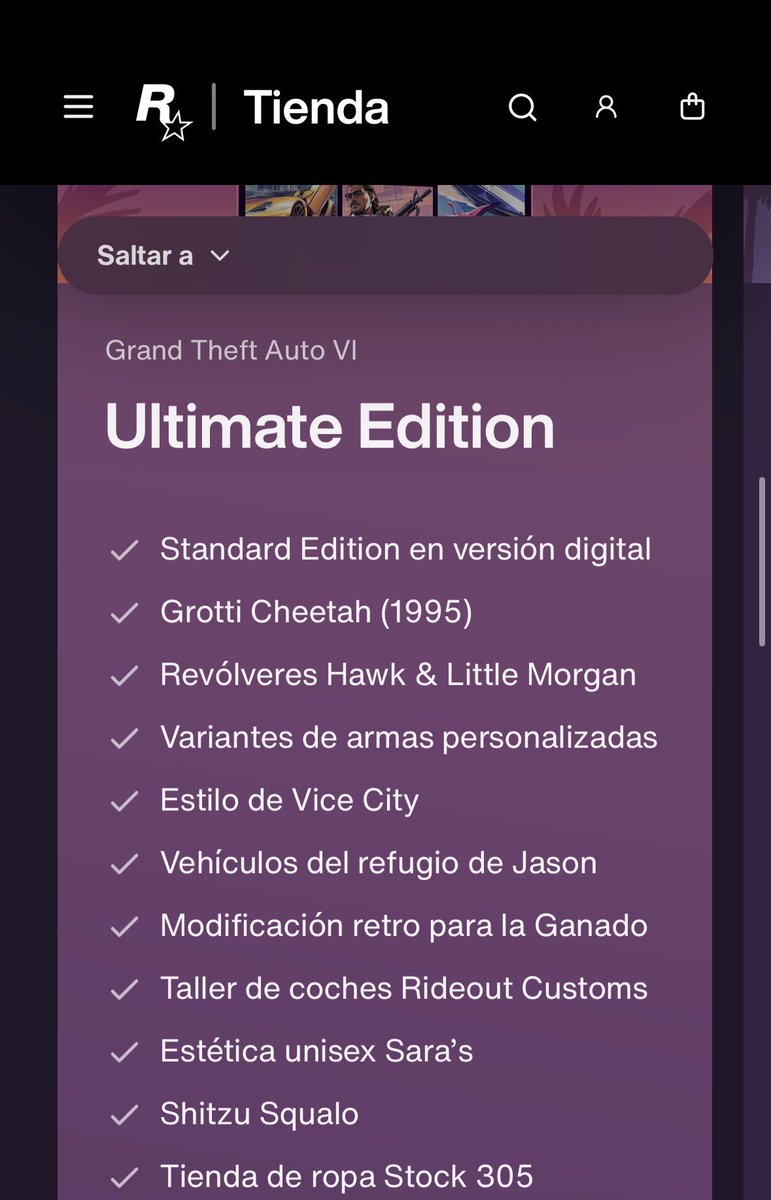 tectonimia's tweet photo. Me he equivocado, he hablado de algo sobre lo que no estaba suficientemente informado, si reservas el juego en la versión Ultimate edition viene esto. 

Fuente: Página oficial de Rockstar.

Igualmente tampoco me merece la pena pagar 20€ más por ello, pero eso ya son gustos. https://t.co/P2nQcMmJyp