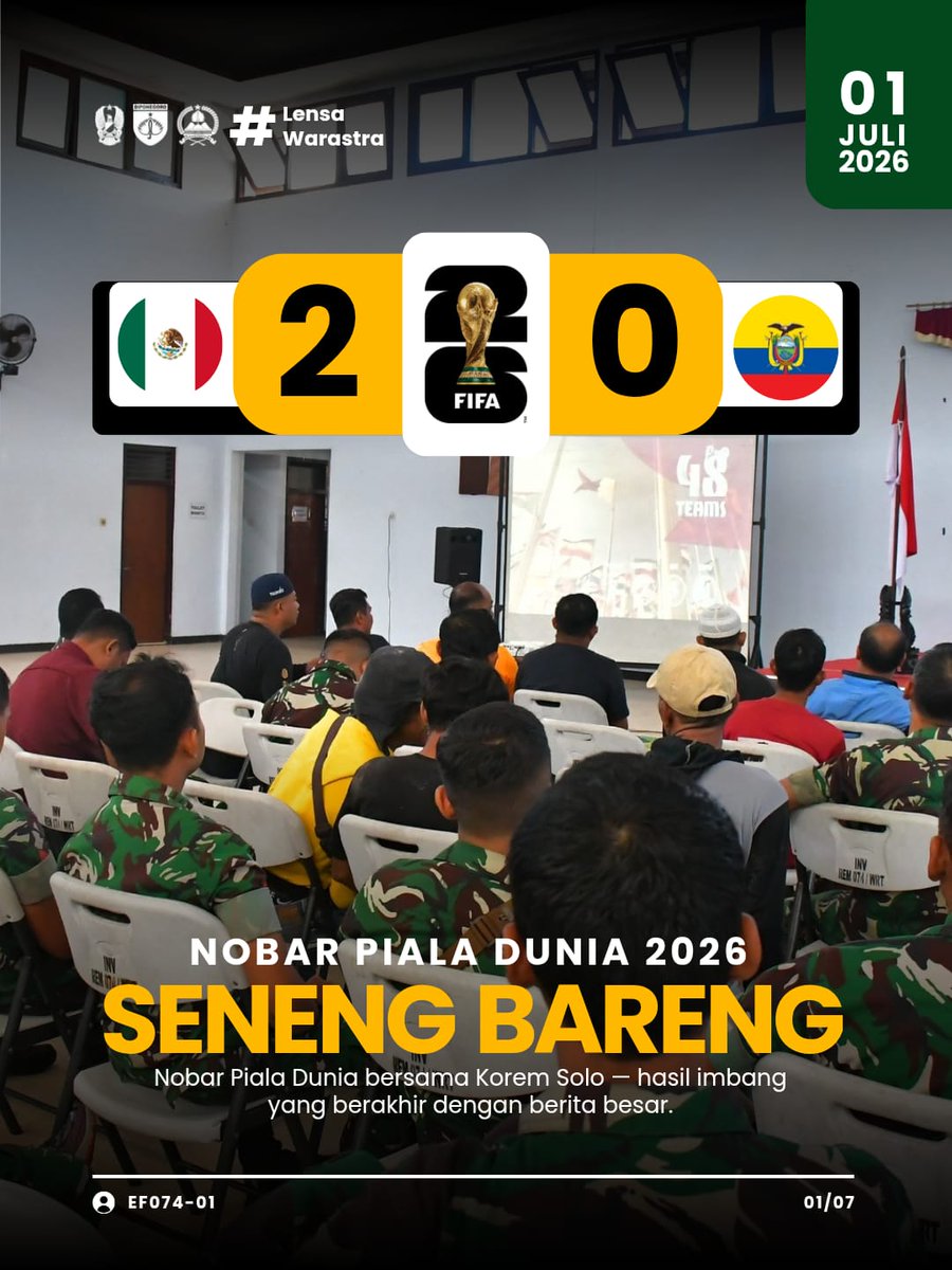 Korem074's tweet photo. 🇲🇽 HASIL AKHIR 🇪🇨

Meksiko tampil perkasa dan berhasil menumbangkan Ekuador dengan skor 2-0 pada babak 32 besar Piala Dunia 2026! ⚽🔥 https://t.co/VVwfhGJqkv