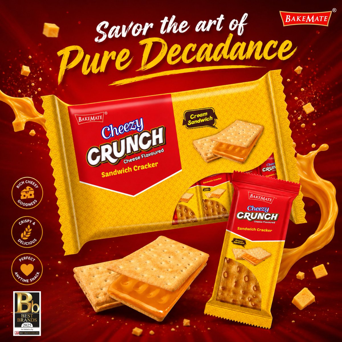 bakemateglobal's tweet photo. Cheese Meets Crunch. Magic Happens! @bakemateglobal 

For More Details: https://t.co/k15ukbzeNG
E-mail: enquiry@bakemate.in
Contacts: 7060002542

#BakeMate #CheezyCrunch #CrunchyBites #CrispyDelight #DeliciousMoments #TasteTheCrunch #trendingnow #usa https://t.co/hthCZ1Ovmd