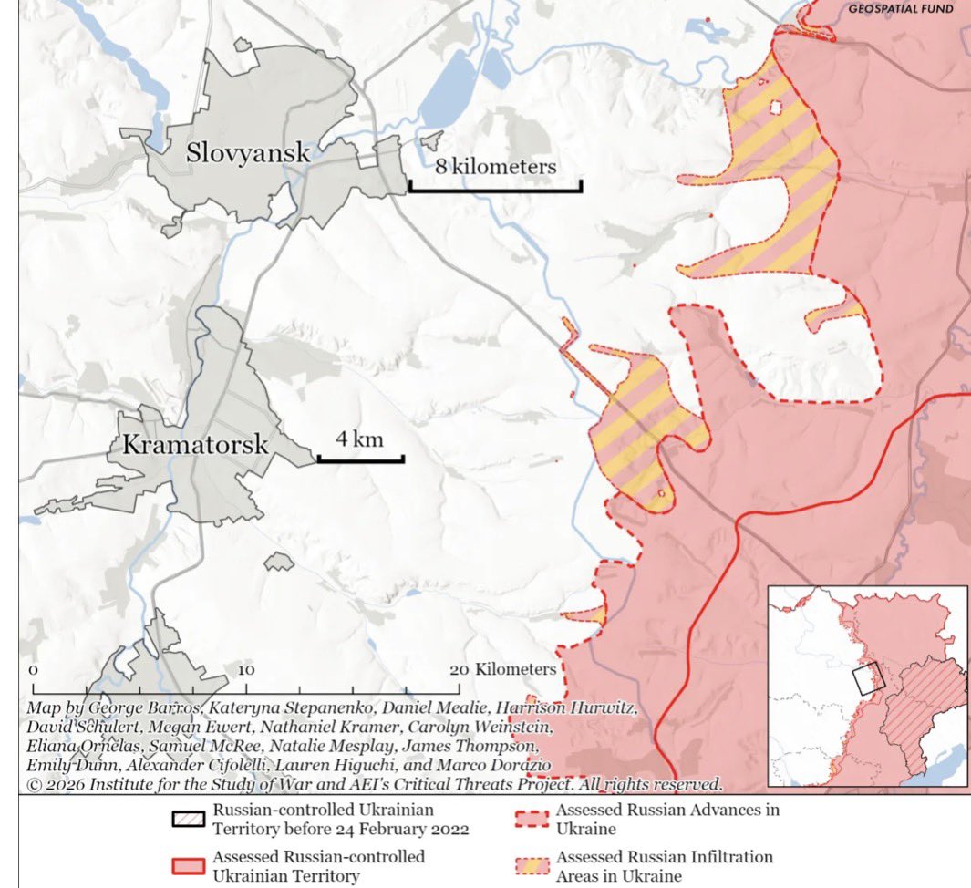 EthanLevins2's tweet photo. “Ukraine is winning!”
“Russia is collapsing” 
“Putin is panicking!”

REALITY: Russia is 10km away from breaking the fortress belt https://t.co/BaIjLapfiu