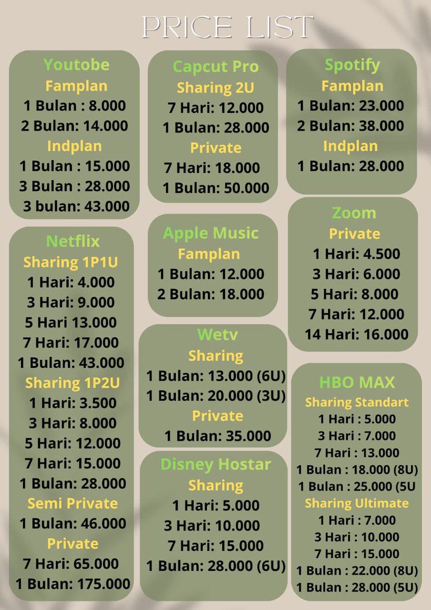 aulia0427's tweet photo. WTS WTB yang lagi nyari langganan aplikasi premium yang trusted di sini ada, yg mau order ke https://t.co/eUm5aUB027 (087747743516)🥰

ada youtobe, spotify, capcut, netflix, zoom, disney+, wetv, viu, iqiyi, dll boleh ditanya dulu, bisa qris ya🤩
#zonauang #zonajajan https://t.co/26Fjl8EiAE