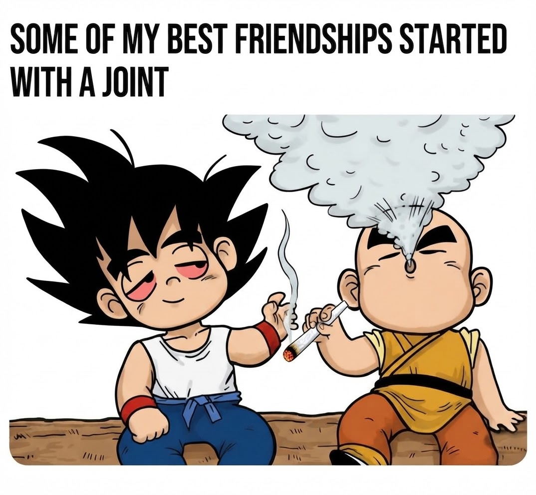 ArtSwarog's tweet photo. I don’t know about y’all, but some of my best friendships always started with ‘yo, hit this’ 🤜🏻🤛🏻🌿 https://t.co/YfM9dpLIwt