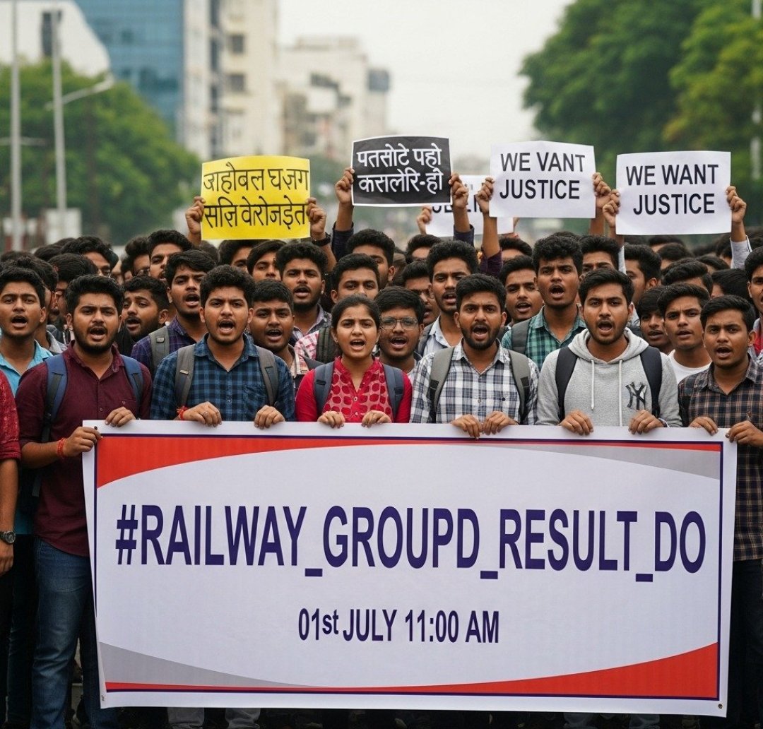 sanitomar2203's tweet photo. 📢 RRB Group D Result कब आएगा?
हमने परीक्षा दी, अब पारदर्शिता और समय पर परिणाम हमारा अधिकार है।
माननीय रेल मंत्रालय और रेलवे भर्ती बोर्ड 
अब जवाब दीजिए—
✅ Result कब?
✅ PET कब?
✅ Joining कब?
#rrb_groupd_result_do 
#RailwayStudents 
@AshwiniVaishnaw 
@RailMinIndia https://t.co/47T2Fwpboj