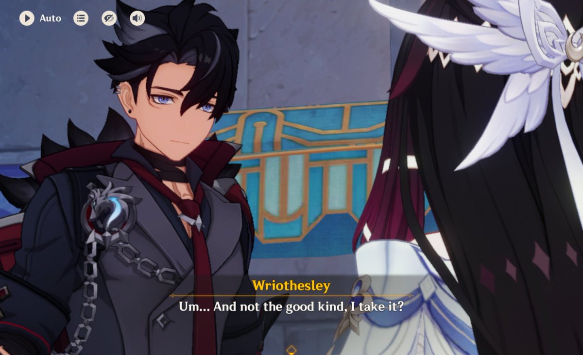 claricecsorcha's tweet photo. If there's anything in the world that tells me that deep inside Wriothesley is still the rejected little orphan boy WHOSE FOSTER PARENTS TRIED TO MURDER HIM it's how sad he looked when he thought Columbina didn't like him 😭😭😭 https://t.co/v5KbJGg7Us