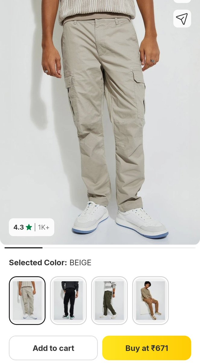 BestuDeals's tweet photo. 🤩Lowest Price Recored ✅₹671
👌Quality Cargo from Max Brand
Real Price is ❌₹1299

👖Buy Links🔗 
https://t.co/hwJY6H1enY

#mensfashion #indianfashion #fashion #deals #greatdeal https://t.co/iOx5GZslkv