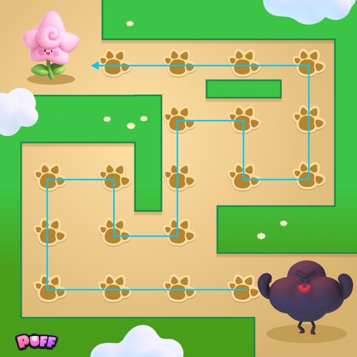 Puffverse's tweet photo. Ashe found the way w/ your generous help 🎉

👀 Check the answer key

The most interesting paths aren't always part of a puzzle 🤫

🚶 Wander a little farther in #Puffverse
🛣️ Take the path you haven't taken before
🤔 Let curiosity lead the way

Until the next challenge... 🤯 https://t.co/KyIVgXzJTP