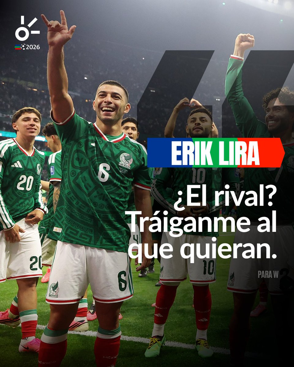 ClaroSports's tweet photo. CON TODO MENOS CON MIEDO 🇲🇽🔥

Erik Lira dejó claro que México llega con confianza, carácter y sin temor a lo que venga en la siguiente ronda.

El mediocampista sabe que en octavos no hay rivales sencillos, pero el Tricolor está listo para competirle a cualquiera. ⚽💪#Mundial https://t.co/bPHvH4xySk