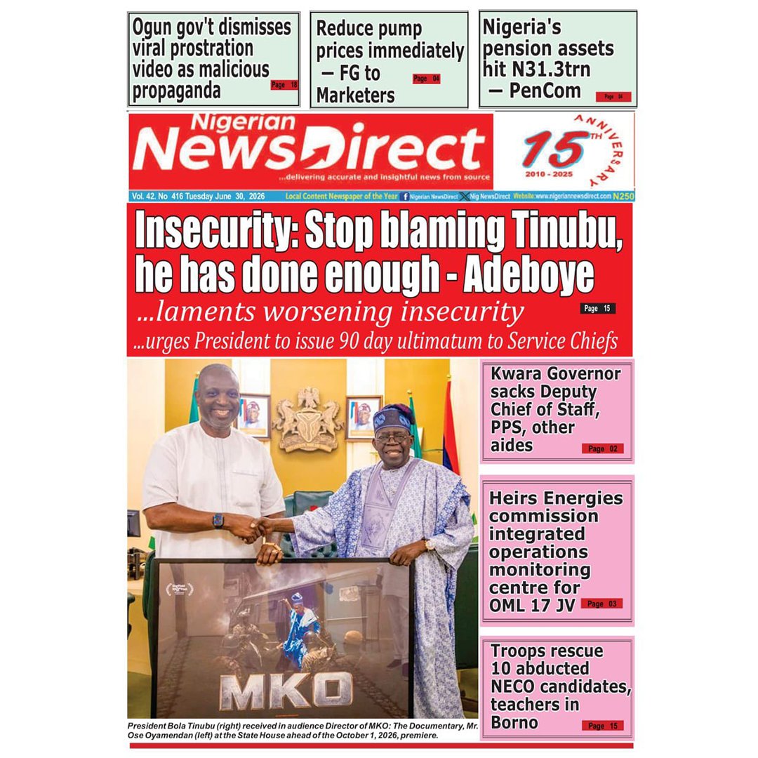 NewspaperHL_NG's tweet photo. - New Telegraph Newspaper
- Daily Sun Newspaper
- Nigerian NewsDirect Newspaper
- Daily Trust Newspaper
#NewspaperHeadlines #Headlines #FrontPages #News #Nigeria https://t.co/rezgPPaZC0