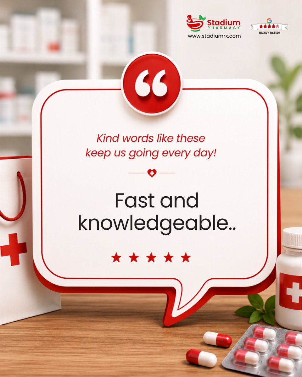 Stadiumrx's tweet photo. Kind words like this stay with us! Behind this simple feedback is a moment where someone needed quick help and received it with clarity.
Thank you for the trust and continued support.
#clienttestimonial #ClientFeedback #pharmacy #pharmacyservices #missouri #usa #kansas https://t.co/kpXjgJbDSH