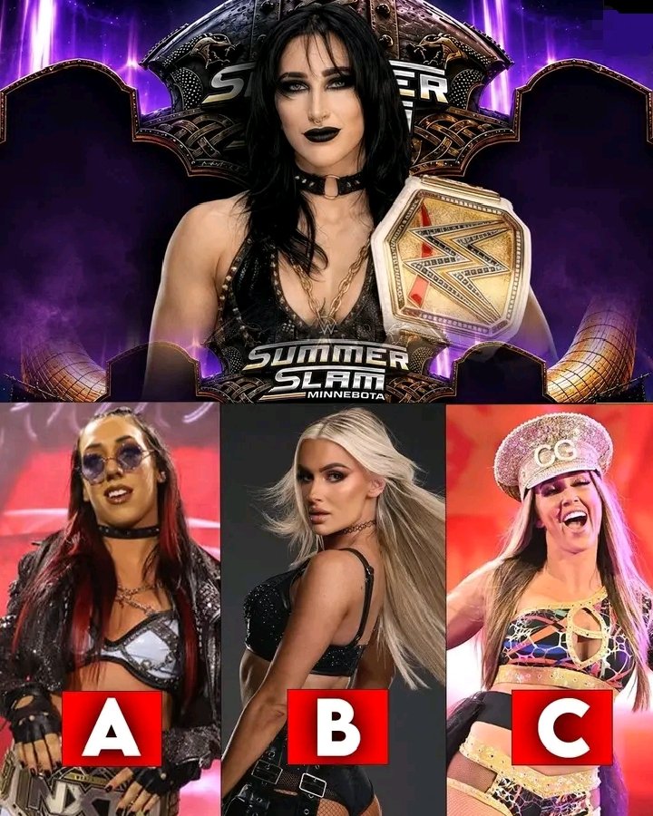 Eromina_Mutairu's tweet photo. Who should challenge Rhea Ripley at SummerSlam for the world title?
A) Jacy Jayne
B) Blake Monroe
C) Chelsea Green https://t.co/w3GZSZrZvt