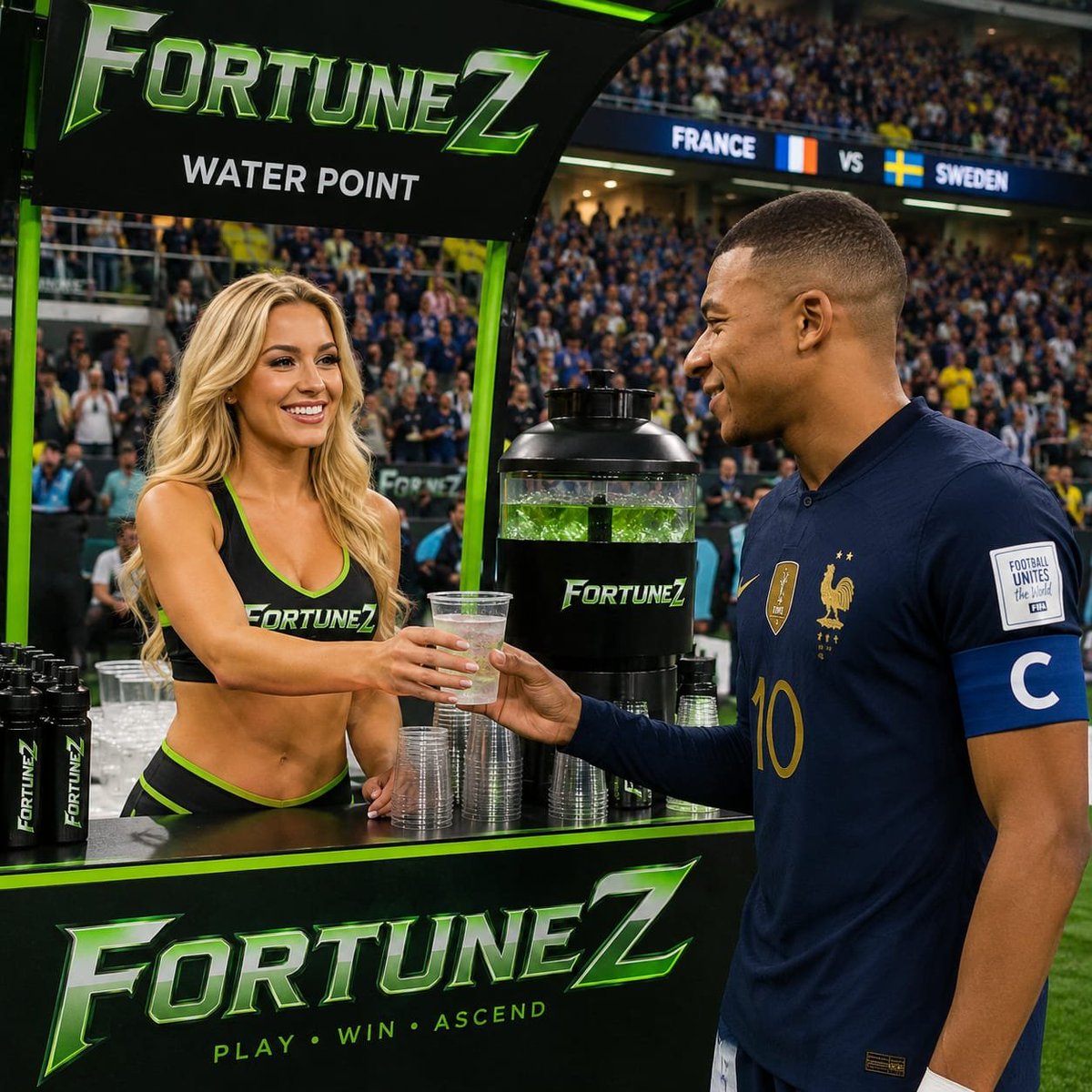FortuneZnet's tweet photo. Stay hydrated. Stay ready. ⚽💧

France vs Sweden is heating up - back your #WorldCup picks now on FortuneZ!

https://t.co/utrWdTII67 https://t.co/swC1dpMkwK