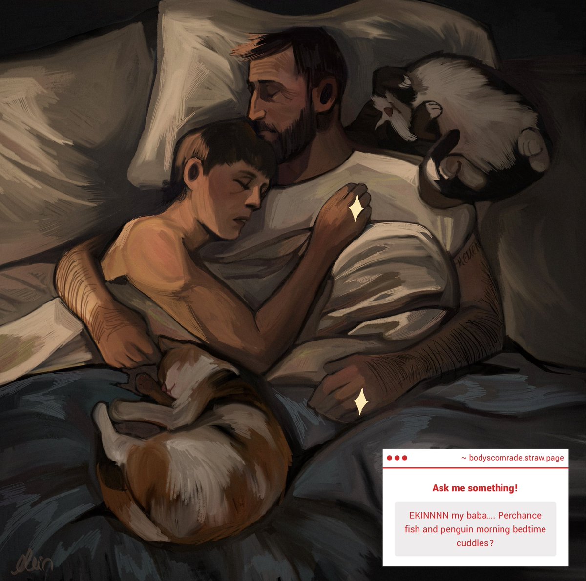 bodyscomrade's tweet photo. something small, sorry!! reall wanted to draw the cats tho :3 #hucklerobby https://t.co/QlxuoonNwP