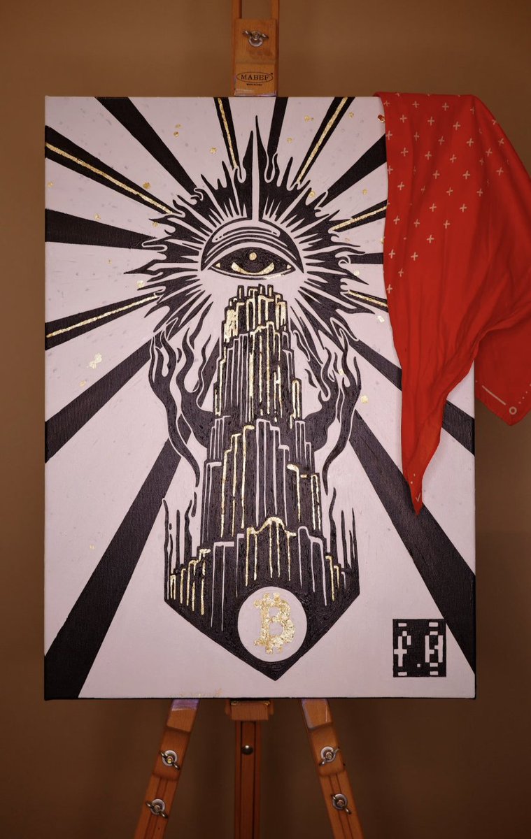 TimechainArtMag's tweet photo. On view and for sale until July 5th at @SpaceDenver Gallery in Denver, CO.

"GENESIS 113" by Fzero

"Feel the signal."

"GENESIS 113 presents Bitcoin as frequency, a tower of light and consciousness rising from entropy into clarity.

The composition is built on contrast. Black represents chaos, uncertainty, and the noise of legacy systems. White signals neutrality, consensus, and the shared rules that make coordination possible. Gold appears not as ornament, but as outcome: value crystallized through time, restraint, and alignment.

The tower resonates within the space. It is not a monument to power, but a beacon: an opt-in signal that cannot be owned, inherited, or controlled; only tuned into. It also mirrors the inner alchemical process triggered by Bitcoin itself, where exposure to truth compresses time preference, refining disorder into coherence.

GENESIS 113 gestures toward the next Bitcoin era: beyond speculation and extraction, toward responsibility, coherence, and love. Not love as abstraction, but as structure: voluntary participation, truth without force, and systems that reward care across time.

The work invites stillness and inner reflection. To stand before it is to feel the signal rather than decode it; a still reminder that Bitcoin is not only a transformation of value, but of consciousness itself."

Follow Fzero on the purple bird app: npub1ynfk3s2qaend2knwq7hry2qdxglxxvch03jksjc7stk4ancq6vtshlf3np

Collector Note By acquiring this piece, you are supporting an independent artist. Proceeds are used to continue creating, refining the work, and contributing back to the community."

Block Height: 930626